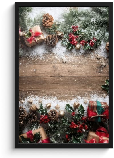Poster in lijst - Fotolijst 40x60 cm - Posters - Kerstdecoratie - Geschenken - Hout - Veelkleurig - Posterlijst zwart - Decoratie - Wanddecoratie woonkamer - Muurdecoratie slaapkamer - Kerstversiering - Kerstdecoratie voor binnen - Kerstmis