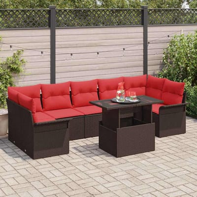 vidaXL - Tuinbank - Set - 8 - st - Bruin - poly - rattan