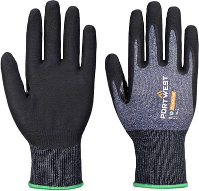 Portwest SG snijbestendige C15 Eco Nitril Handschoen - (pk12) - Blauw/zwart - L