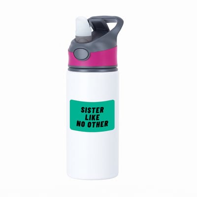 Hacebo® - sister like no other waterfles met rietje roze - Zus - geweldige zus - niemand anders - verjaardag - cadeau - kado - bedankje - geschenk - water fles - 650ML