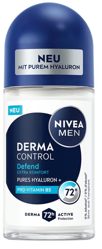 NIVEA Deodorant Roller For Men Derma Control Defend 50 ml