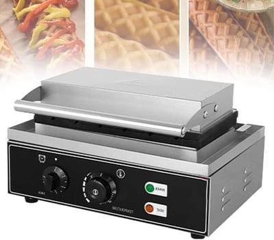 Wafelmaker Apparaat - Snack Maker - Snacks Bakken - 6 Standaard Wafels - 1500 Watt - Zilver