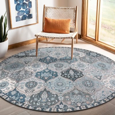 Marokkaans Trellis Wasbaar Groot Rond Tapijt Woonkamer Vloerkleden Vintage Slaapkamer Bank Salontafel Kinderen Antislip Vloermatten diameter 80