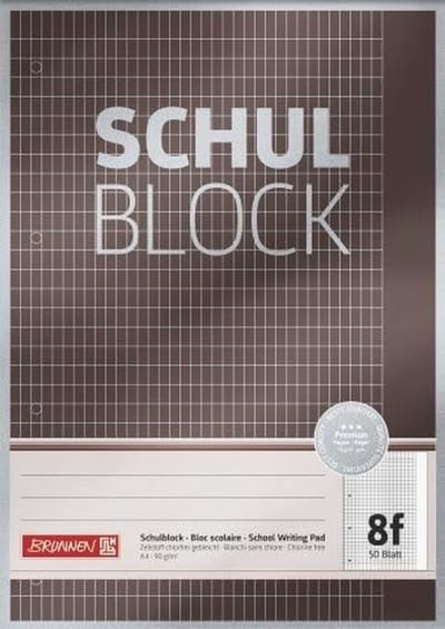 Schoolblok A4 8 lijn, 50 blad, spiraalrug, Premium kwaliteit