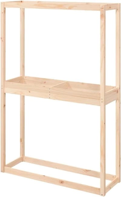 Bandenrek Hout - Opslagrek Banden - Banden Organiseren - Stevig Grenenhout Frame - 120x40x180 cm - Naturel