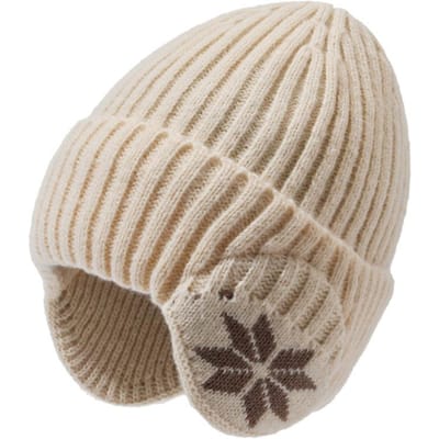 Chapeau d'hiver chaud en laine tricotée pour homme, protection d'oreille extérieure, bonnet en velours pour femme, bonnets à enfiler beige