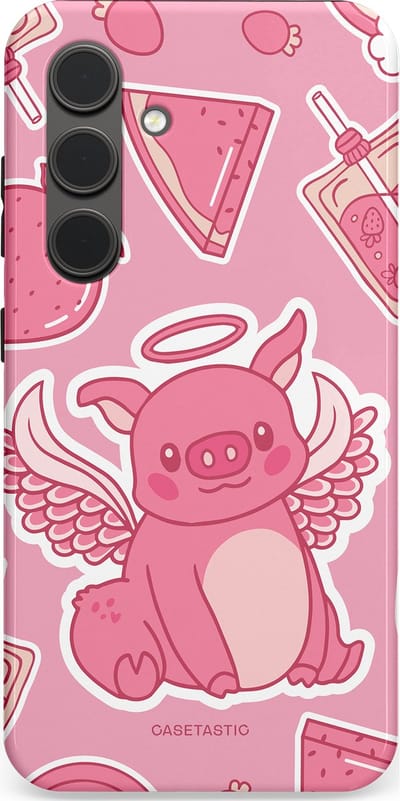 Casetastic Hoesje Geschikt voor Samsung S24 - Stijlvolle Beschermende Duo-layer Case - Varken vleugels