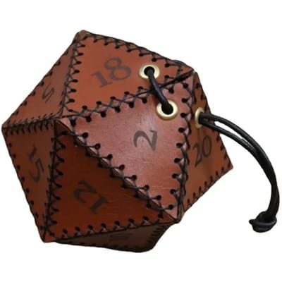 Leren D20 Dobbelstenen Draagtas Polyhedrische Dobbelstenen Pouch Lichtgewicht Trekkoord Draagtas voor RPG Spel DND Dobbelstenen Draagtas brown
