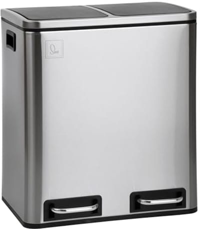 Elegante Pedaalemmer 30 Liter - Vuilnisemmer voor Afvalscheiding - Roestvrij Staal - Softclose Deksel