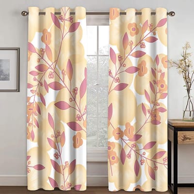 Retro Stijl Bladeren En Bloemen Serie Zonwering Gordijnen Woonkamer Slaapkamer Huisdecoratie Digitaal Printen Op Maat Dun Gordijn 100W130H(CM)40x51in&Grommet Top