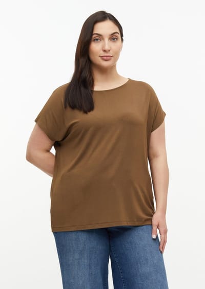 s.Oliver - female - Soepel vallend jersey shirt met verlaagde schouders