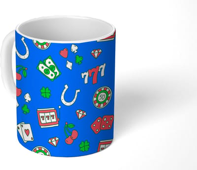 Mok - Koffiemok - Patronen - Casino - Gokkast - Poker - Mokken - 350 ML - Beker - Koffiemokken - Theemok