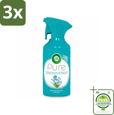 3 x Air Wick Pure Luchtverfrisser Lentedauw 250 ml - Grootverpakking - Luchtverfrisser - Luchtverfrisserspray - Air Wick - Pure Lentedauw - Frisse Geur