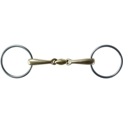 Mors met 2 ringen voor paard in zacht koper Stübben 2222