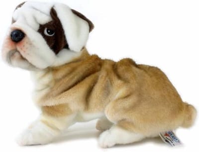 Hansa knuffel Bulldog hond - 30 cm - pluche - knuffeldier - hondenknuffel - kwalitatief - realistisch