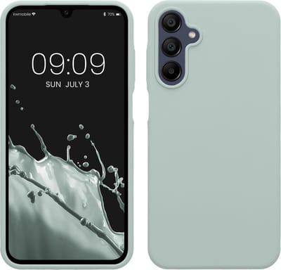 kwmobile telefoonhoesje geschikt voor Samsung Galaxy A15 5G - Hoesje met siliconen coating - Smartphone case in cool mint