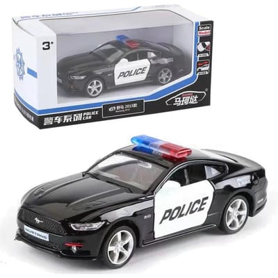 1:36 Mustang Politieauto Legering Sportwagen Model Diecast Metaal Speelgoedmodel Simulatie Kinderen Cadeaus