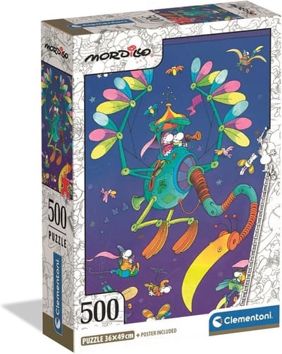 Puzzel van 500 Stukken voor Volwassenen en Tieners, Thema Comics Mordillo, Compacte Doos met Poster, Cadeau Idee voor Mannen en Vrouwen, Made in Italy