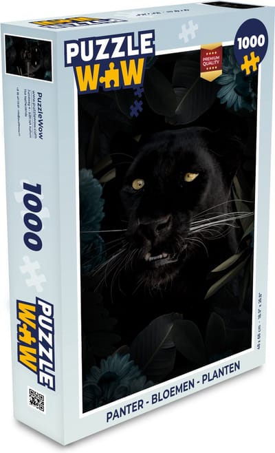 Puzzel Panter - Bloemen - Planten - Legpuzzel - Puzzel 1000 stukjes volwassenen