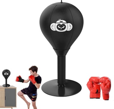 Bokszak Tafel - Druk Absorbeerbal - Stress Verlichten - Verdikt PU Materiaal - 40 x 17.7 cm - Zwart