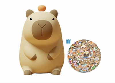 KoningBen® Capybara Lamp - Capibara - Inclusief 50 Capybara Stickers - met Touchfunctie & LED – USB Oplaadbaar – Nachtlampje Kinderen & Baby