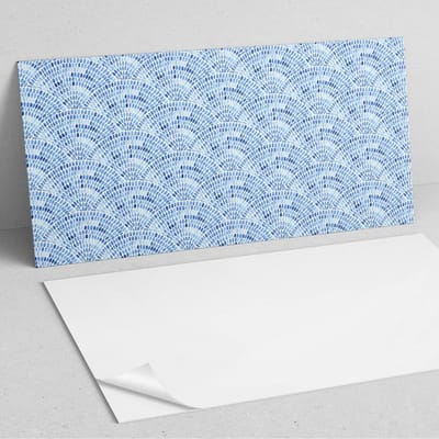 Coloray Wandpanelen Zelfklevend - Waaiervormig patroon PVC Wandpaneel - 100 cm x 50 cm - Blauw Wandbekleding Zelfklevend - 1 stuk - Texturen Wandpanelen Zelfklevend - Wandpaneel Keuken - Wandpanelen Badkamer