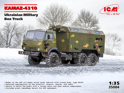 ICM Modelbouwpakket Militaire voertuigen - 35004 Kamaz-4310 - Oekraïense militaire bakwagen Plastic - 1:35 - Modelbouw
