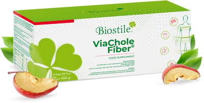 Biostile – ViaChole Fiber – Vezelmix met Glucomannaan - Choline - Inositol – Ondersteunt Cholesterolgehalte - Gewichtsbeheersing – 450 g – 30 Zakjes