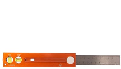 Houtmarkering Liniaal - Meetgereedschap Waterpas - Nauwkeurig Markeren - Geïntegreerde Waterpasbel - 21 x 5 x 4 cm - Aluminium