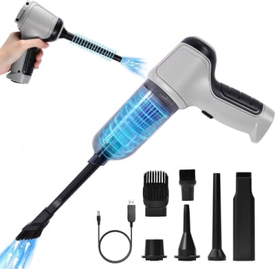 MKSS® Handstofzuiger Draadloos - Auto Stofzuiger - Kruimeldief Snoerloos - Kruimelzuiger - 5W - Grijs