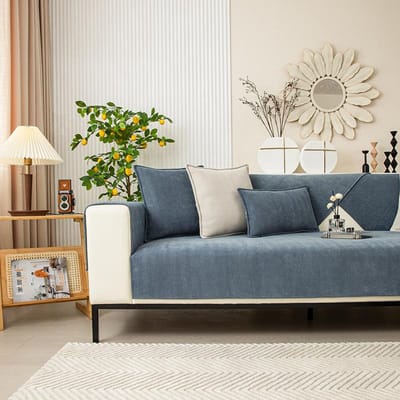Nordic Chenille Sofa Cover Voor Woonkamer Effen Kleur Sofa Kussen L Vormige Sofa Cover Antislip Couch armsteun Rugleuning Mat 70x70cm 1pc