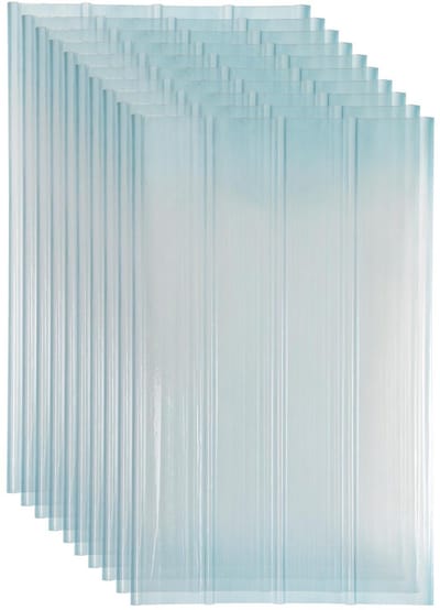 FRP-trapeziumplaat, golfplaten, 2 mm, FRP-daglichtplaten voor dak, dakplaten, golfbaan, profielplaten, trapeziumplaten, reserveplaten -vorstbestendig en uv-bestendig, 10 stuks (0,9 x 1,6 m)