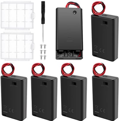 Allecto - 3 Batterijhouder - Batterij Opbergdoos - Met Draad