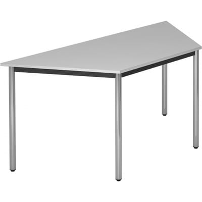Vergadertafel DRTR »Barcelona« 160x80 cm trapezium vorm onderstel zilver/zwart