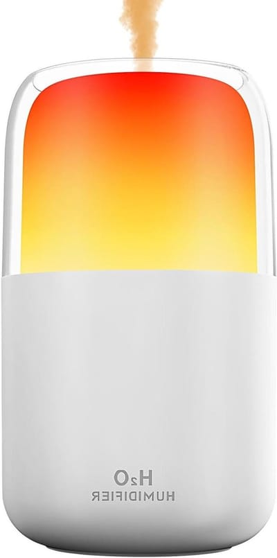 Desktop Luchtbevochtiger - Vlam Luchtbevochtiger - Sfeer Creëren - Realistisch Vlam Effect - 280 ml - Wit
