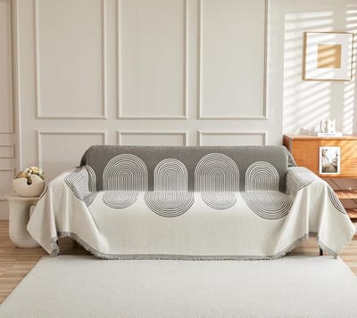 Soepele en Stijlvolle Sofa Dekens voor 1/2/3/4-zitsbanken, Perfecte Hoekbank Covers in Grijs (180 x 300 cm)