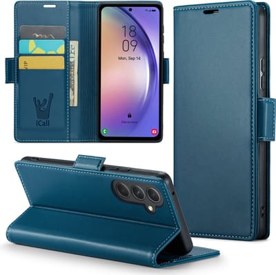 Hoesje geschikt voor Samsung Galaxy A54 - HyperCase Book Cover Kunstleer Blauw
