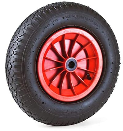 Kruiwagenwiel met luchtbanden 4.80/4.00-8, Ø 380 mm, kunststof velg, 120 kg draagvermogen