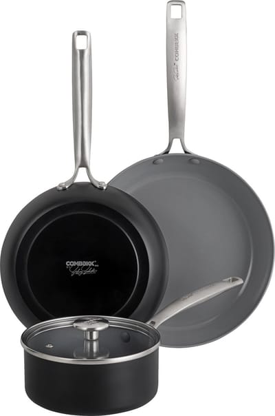 Combekk Element Expert by Sidney Schutte pannenset 4-delig - PFAS-vrij - 100% gerecycled aluminium - Non-stick keramische antiaanbaklaag - Geschikt voor inductie - Zwart / Grijs