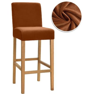 Fluwelen Stoffen Barkrukhoezen Stretch Zachte Eetkamerstoelhoezen Wasbare Lage Rugleuninghoezen Stoelen Voor Keuken Huis Hotel Banket 1 Piece