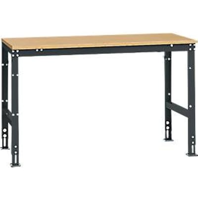 Manuflex basistafel UNIVERSAL Standaard, tafelblad multiplex, 1500 x 800, antraciet