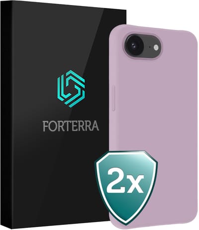 Hoesje 2 Stuks - Geschikt voor Apple iPhone 16e - Sterk & Shockproof - Back Cover - Case Siliconen - Telefoon Hoes - Lila