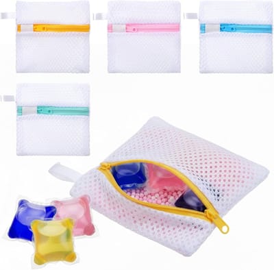Set van 4 Was Pods met Anti-Stick Tas en Kleine Gaaswaszakken voor Delicate Kleding, Ideaal voor Mini Wasmachines en Bescherming tegen Degradatie