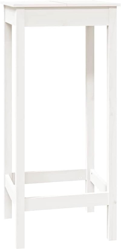 Massief Houten Bartafel 50x50x110 cm Wit voor Keuken en Feestjes