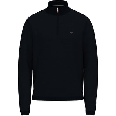 Fynch-Hatton Trui Air Cotton Troyer Zip Navy / male