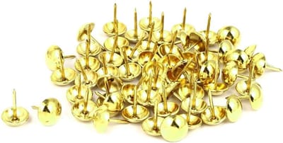 Aexit Meubelen Bekleding Thumb Tack Nail Push Pin Goudkleur 12mm x 17mm 60st