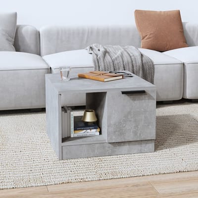 vidaXL - Salontafel - 50x50x36 - cm - bewerkt - hout - betongrijs