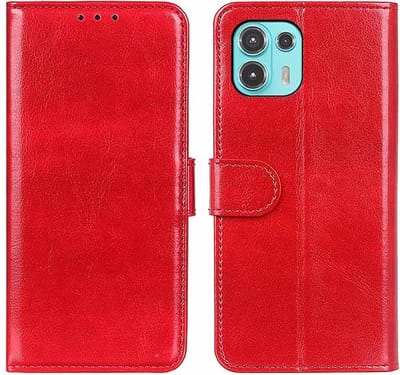 Bookcase Geschikt voor: Motorola Edge 20 Lite - Bookcase Rood - portemonnee hoesje