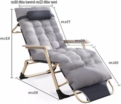 Zwaartekracht Ligstoel - Opvouwbare Relaxfauteuil - Buiten Ontspannen - Verstelbare Rugleuning - Max 180 kg - Zwart