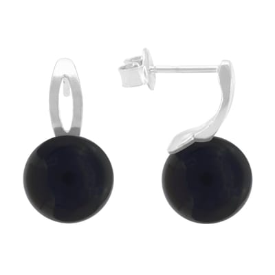 ARLIZI 2421 Oorbellen zwart onyx oorsteker - sterling zilver - 19 mm